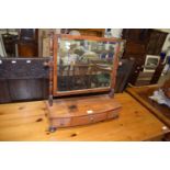 19th Century mahogany dressing table mirror with three drawer base