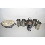 Mixed Lot: Pewter tankards, various silver plated wares etc