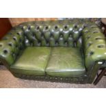 Green Chesterfield two seater sofa