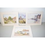 Steven Cale selection of four coloured prints, various local views