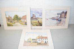 Steven Cale selection of four coloured prints, various local views