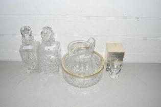 Mixed Lot: Decanters, glass bowl etc