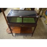 Late 19th/early 20th Century display table with glazed top and single drawer