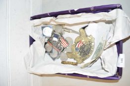 Mixed Lot: Various commemorative crowns, Harley Davidson reproduction belt buckles and other items