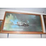 Barrie Clark, coloured print of a Spitfire