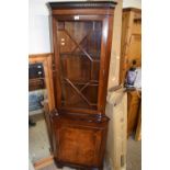 Mahogany corner display cabinet