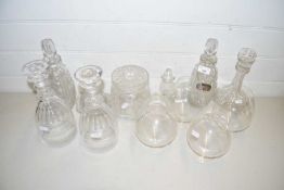 Mixed Lot: 19th Century and later decanters, brandy balloons and other assorted glass wares