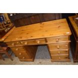 Modern pine twin pedestal office desk