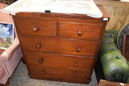 Victorian mahogany five drawer chest