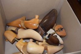 Box of various shoe stretchers