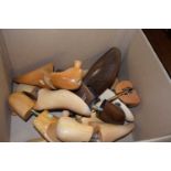 Box of various shoe stretchers