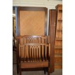 Pair of early 20th Century hardwood bed frames with caned centres