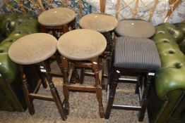 Six various bar stools