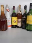 Mixed selection of six bottles to include Sangria Rita, Casa de La Reina Rioja, Blandys Madeira wine