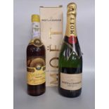 1 Bt NV Moet & Chandon Brut Imperial Champagne (boxed), 1 Bt Apapat Armenian Cognac 45 (2)Qty: 2