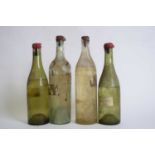 Six bottles of unlabelled unknown wine/spirits (levels vary)