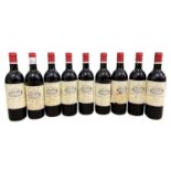 Nine bottles of 1986 Château Lafitte