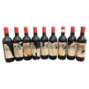 Nine bottles of 1985 Château Martinen