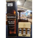 One bottle Bushmills Black Whisky (in gift box) and three mini Bushmills Whisky (in gift bbox) (4)