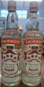 Six bottles of Smirnoff Vodka (6)