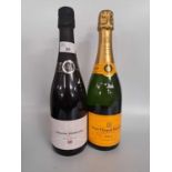 1 Bt NV Veuve Cllicquot Champagne, 1 Bt Morrisons English sparkling (2)Qty: 2