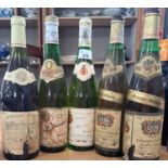 Five bottles, 1982 Longuicher maximises Herrenberg, Riesling Auslese, Domaine Jambo 1988, Rheinart