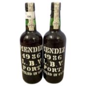 Two bottles of Mendiz LBV Port, 1986