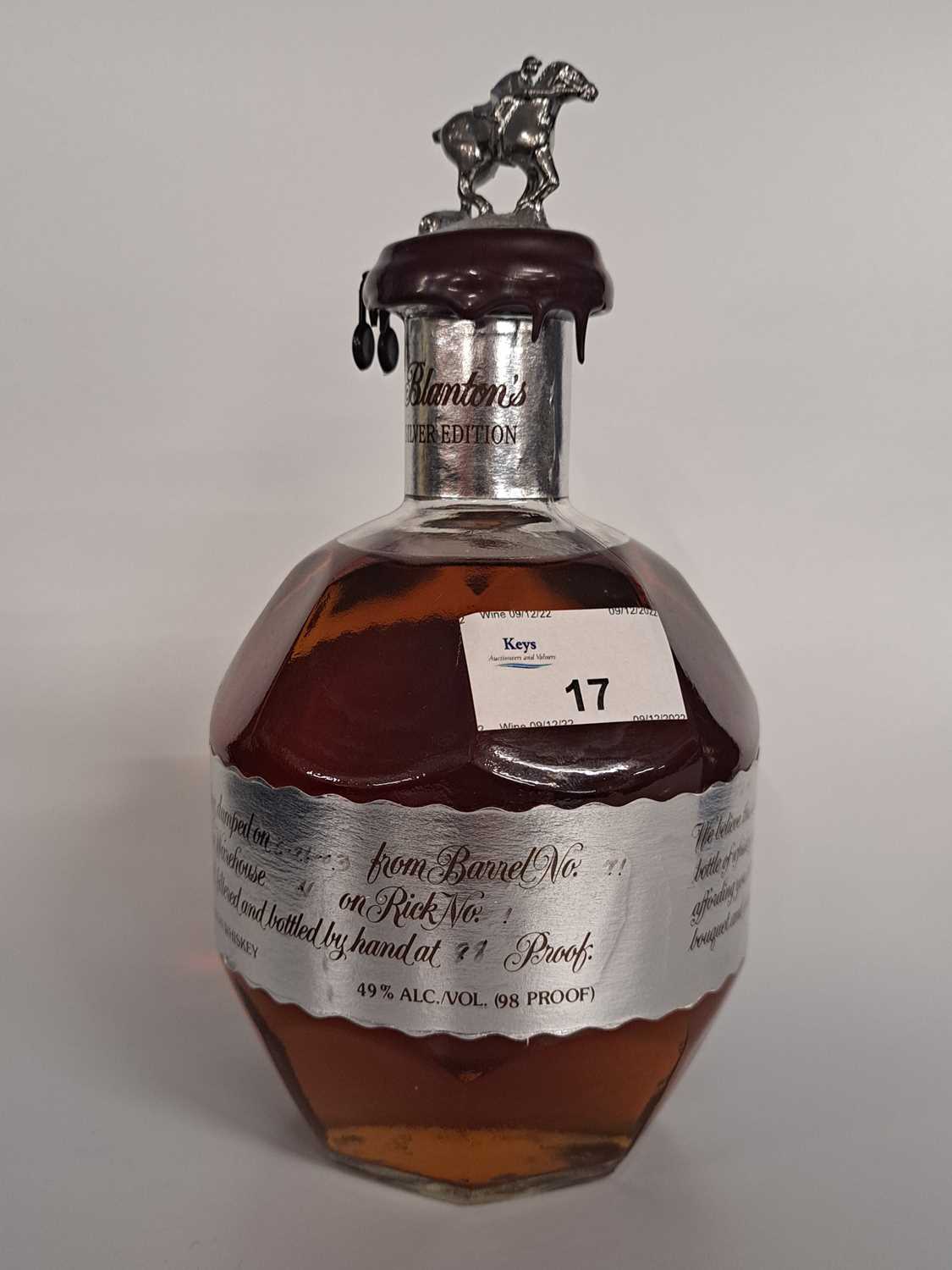 Blanton Silver Edition Bourbon Whiskey - Racehorse, from Barrel No: 71, 49% (98 Proof) Registered