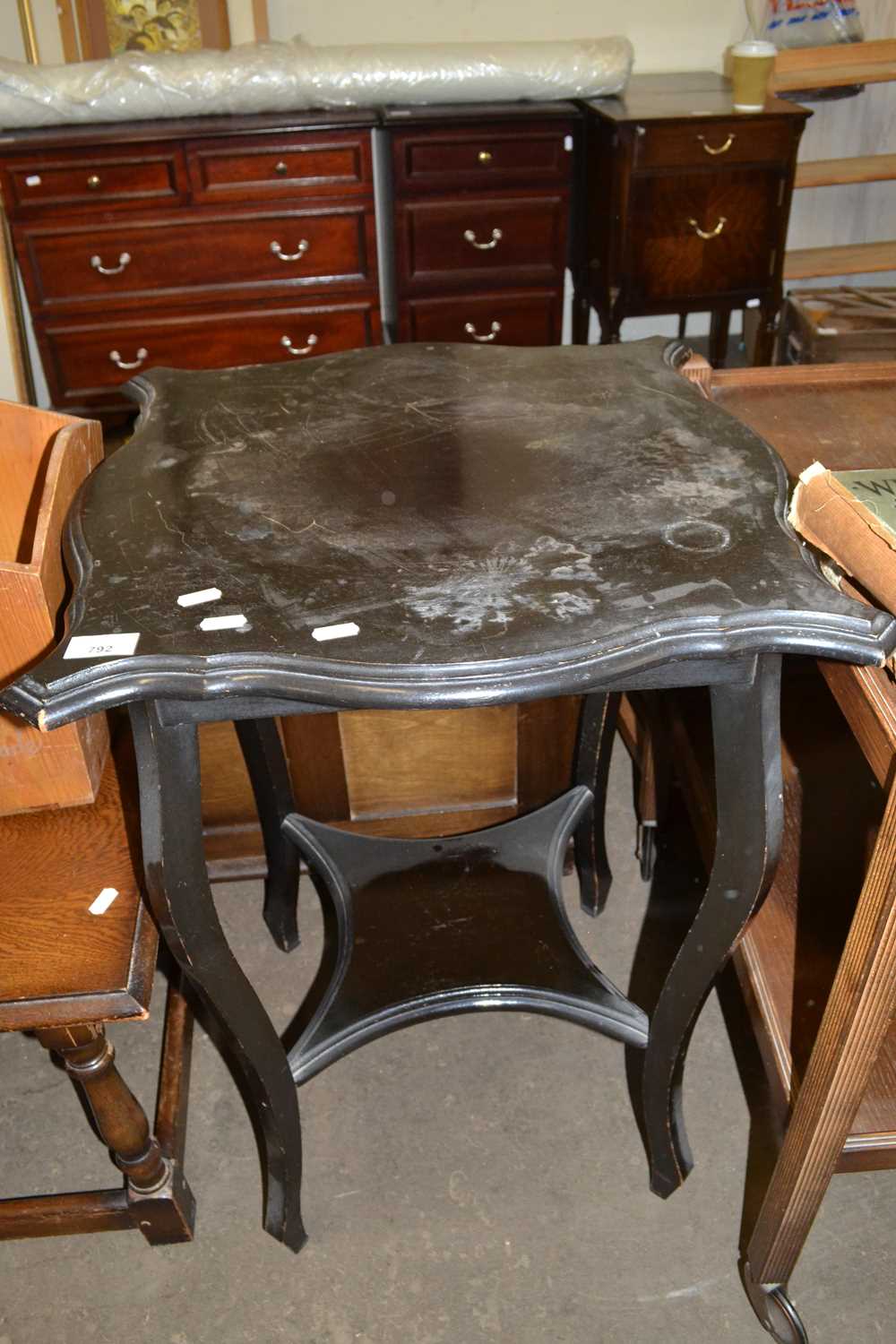 Ebonised two tier occasional table