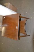 Edwardian square mahogany two tier occasional table