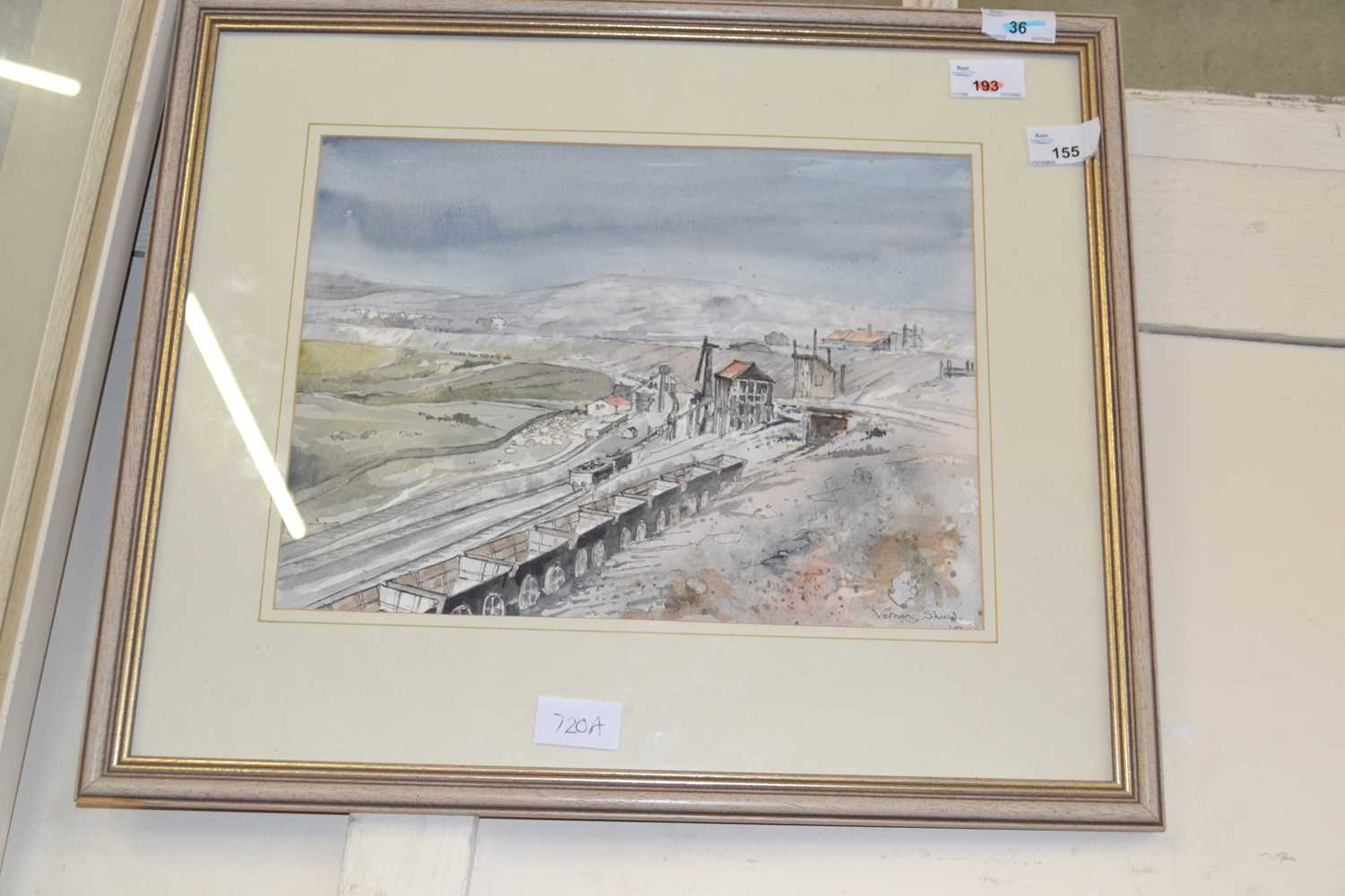 Vernon Shaw (British, contemporary), 'Rosedale Mines, York' watercolour and ink, signed, 9.