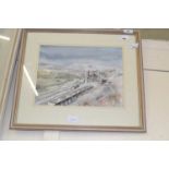 Vernon Shaw (British, contemporary), 'Rosedale Mines, York' watercolour and ink, signed, 9.