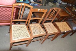 Three cane seated bedroom chairs and a further stool (4)