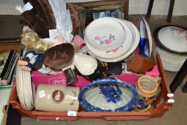 Large box of various assorted mixed ceramics, dolls etc