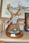 Modern porcelain model of a barn owl