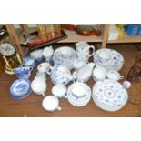 Quantity of Furnivals Denmark pattern table wares together with other assorted blue and white tea