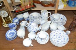 Quantity of Furnivals Denmark pattern table wares together with other assorted blue and white tea