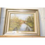 Jamieson, The Toll Bridge, oil on canvas, framed