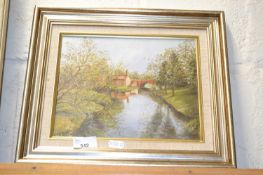 Jamieson, The Toll Bridge, oil on canvas, framed