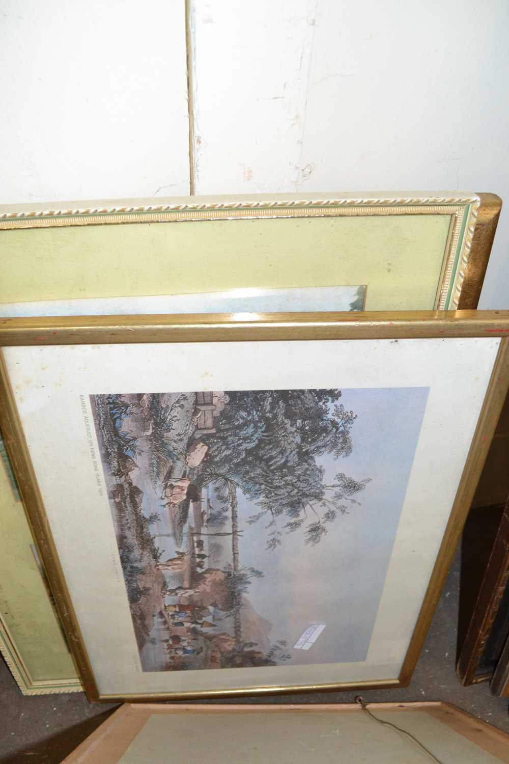 Mixed Lot: Various framed coloured prints, small oil on canvas study of a European village and - Image 5 of 7