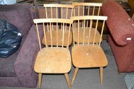 Four stick back kitchen chairs