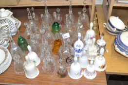 Mixed Lot: Various cut glass porcelain and metal bells