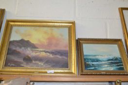 Two contemporary oil on canvas studies, seascapes