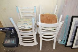 Set of four ladder back kitchen chairs