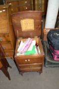 Flip top sewing box and contents