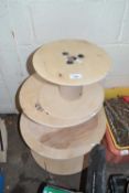 Three cable reels