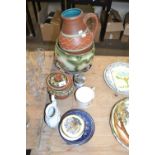 Mixed Lot: A retro Austrian pottery vase, jardiniere and various other assorted ceramics