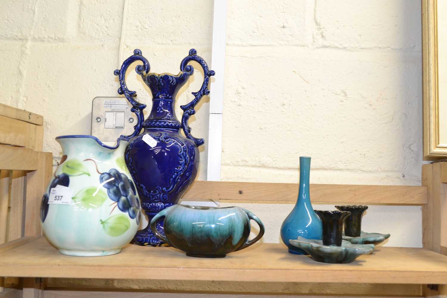 Mixed Lot: Various assorted ceramics to include vases, candlesticks, jug etc