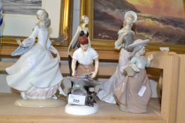 Mixed Lot: Five various figurines to include Lladro and Doulton