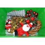 Box of Christmas decorations